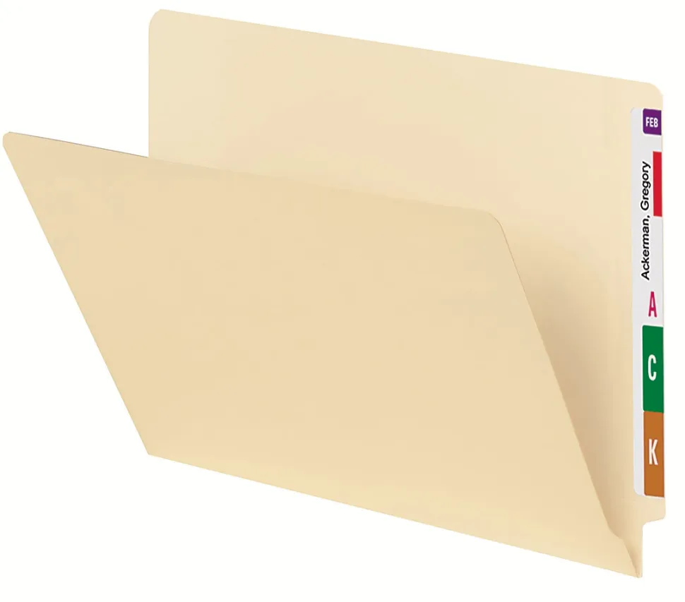 Smead® Manila Single-Ply End-Tab Folders, Letter Size, Straight Cut, Pack Of 100