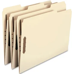 Smead® 2-Ply Manila Folders With Fasteners, Letter Size, 100% Recycled, Manila, Box Of 50