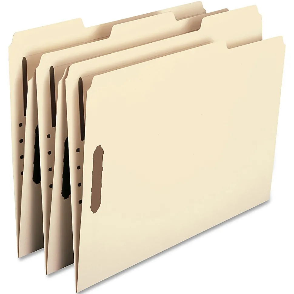Smead® 2-Ply Manila Folders With Fasteners, Letter Size, 100% Recycled, Manila, Box Of 50