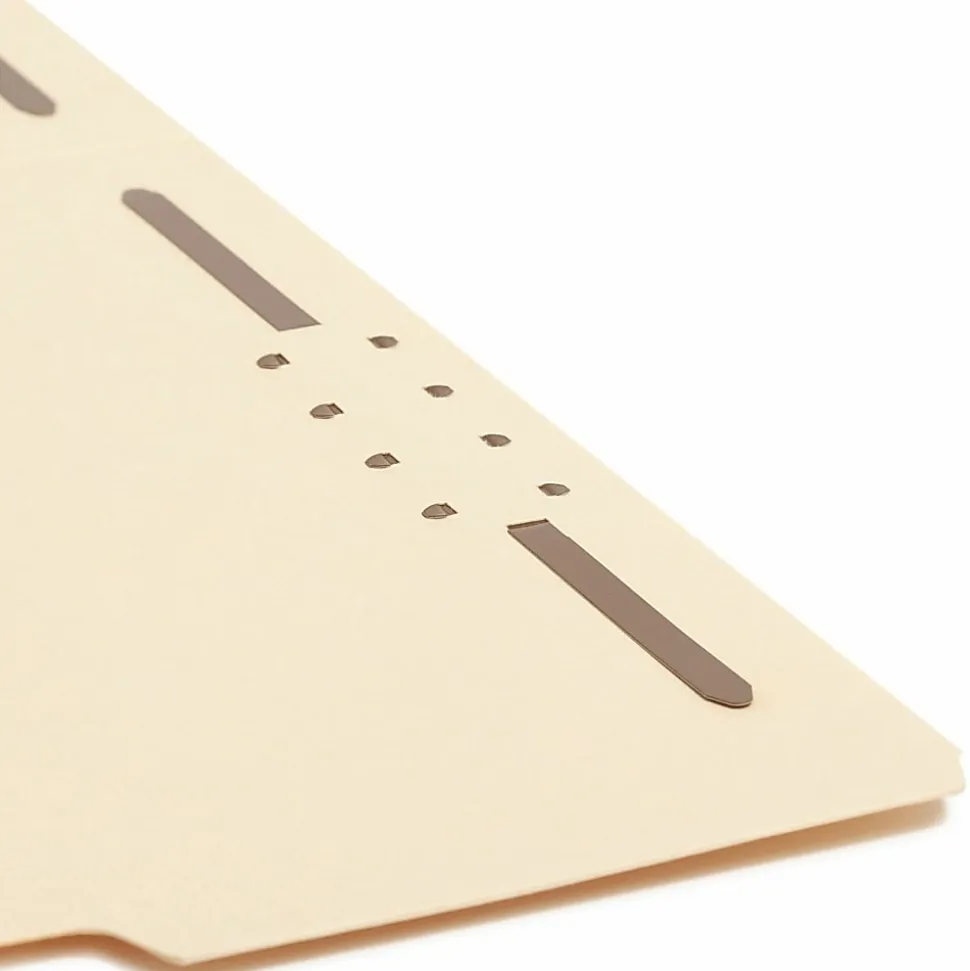 Smead® 2-Ply Manila Folders With Fasteners, Letter Size, 100% Recycled, Manila, Box Of 50