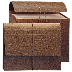 Smead® 6-Pocket Leather-Like Partition Wallets, Letter Size, 5 1/4" Expansion, 30% Recycled, Redrope, Pack Of 10