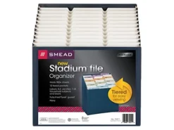 Smead® 12-Pocket Stadium® File, Letter Size, 10% Recycled, Navy