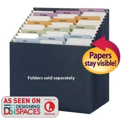 Smead® 12-Pocket Stadium® File, Letter Size, 10% Recycled, Navy