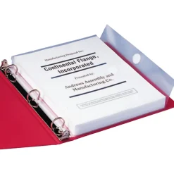 Smead Poly Envelope Document Holders For 3-Ring Binders, 1-1/4" Capacity, Clear, Pack Of 3