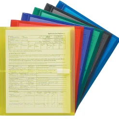 Smead® Poly Envelopes, Letter Size, Side Opening, Assorted Colors, Pack Of 6