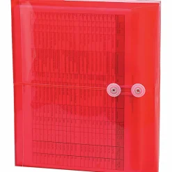 SmeadĀ® Poly Envelopes With String-Tie Closure, Side Load, 1 1/4" Expansion, Letter Size, Red, Pack Of 5 Envelopes