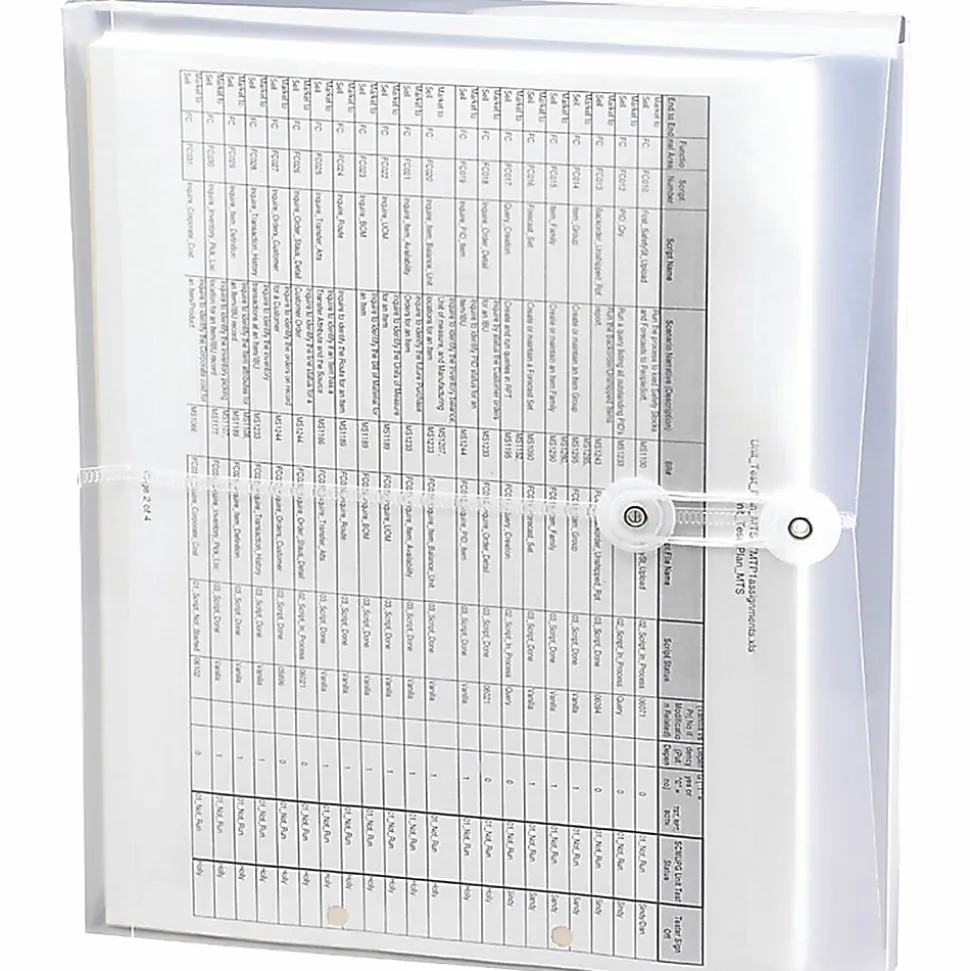Smead® Poly Envelopes With String-Tie Closure, 1 1/4" Expansion, Letter Size, Clear, Pack Of 5 Envelopes
