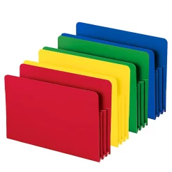 Smead® Poly Expanding File Pockets, Legal Size, 3 1/2" Expansion, Assorted Colors (No Color Choice), Pack Of 4