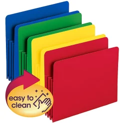 Smead® Poly Expanding File Pockets, 3 1/2" Expansion, Assorted Colors (No Color Choice), Pack Of 4