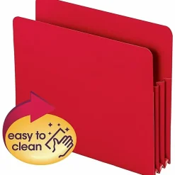 Smead® Poly Expanding File Pockets, Letter Size, 3 1/2" Expansion, Red, Pack Of 4