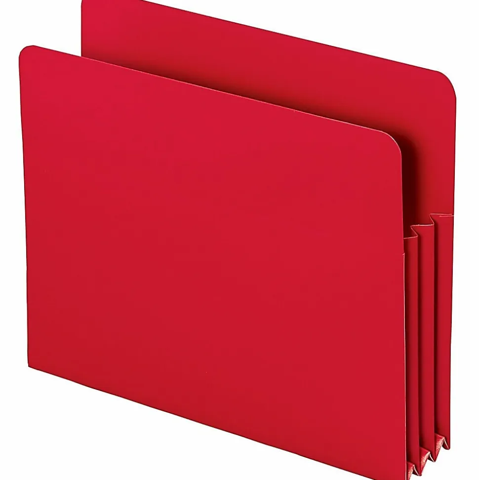 Smead® Poly Expanding File Pockets, Letter Size, 3 1/2" Expansion, Red, Pack Of 4