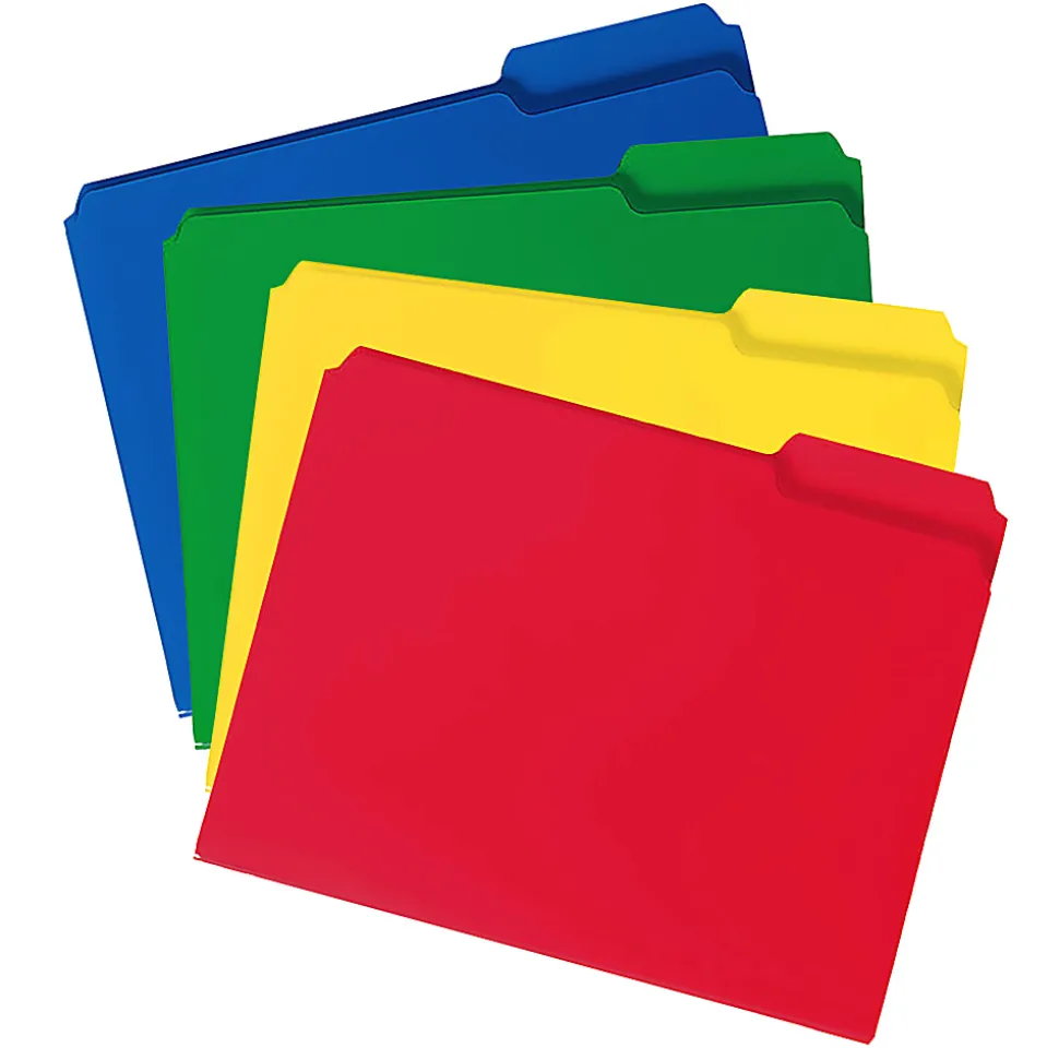 Smead® Poly File Folders, 9 1/2" x 11 1/2", 1/3 Cut, Assorted Colors, Box Of 24