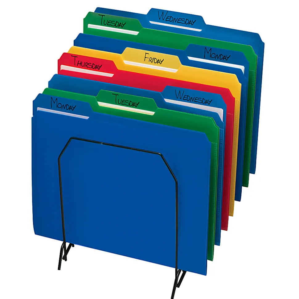 Smead® Poly File Folders, 9 1/2" x 11 1/2", 1/3 Cut, Assorted Colors, Box Of 24