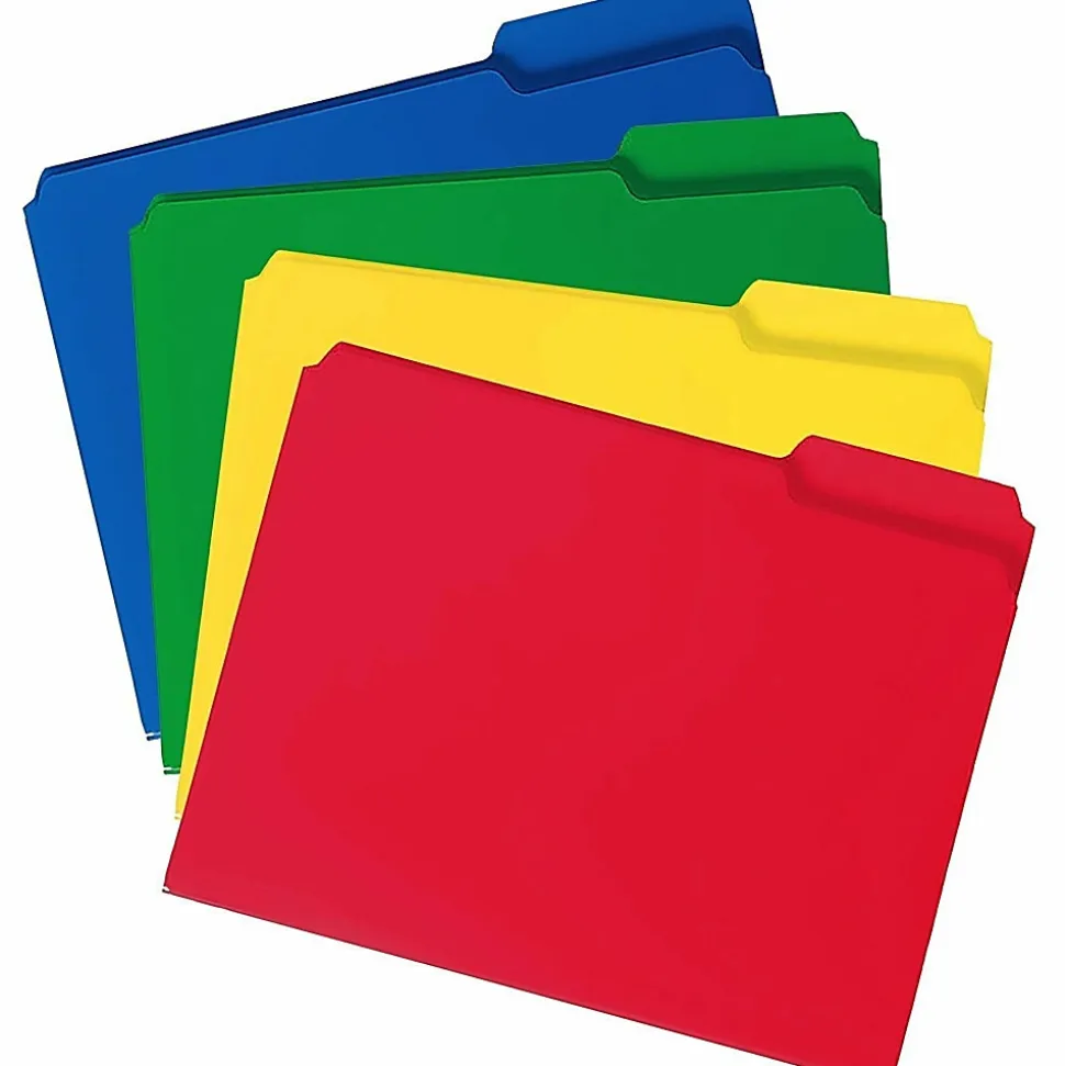 Smead® Poly File Folders, 9 1/2" x 11 1/2", 1/3 Cut, Assorted Colors, Box Of 24