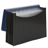 Smead® Poly Frequency Expanding File, 12 Pockets, 9 1/2" x 13", Black/Blue