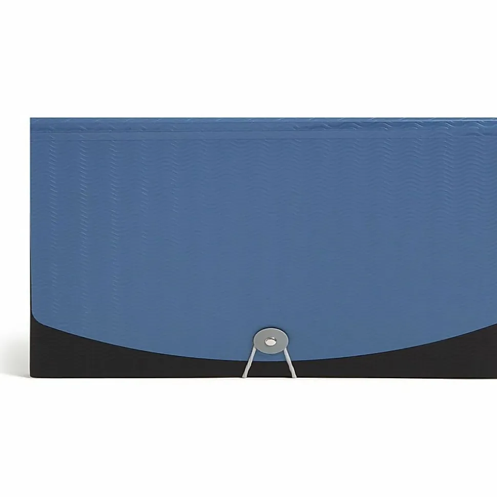 Smead® Poly Frequency Expanding File, 12 Pockets, 9 1/2" x 13", Black/Blue