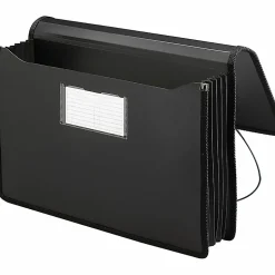 Smead® Poly Premium Wallet, 5 1/4 Expansion, Legal Size, 16 1/2" x 10 1/4", Black