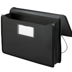 Smead® Poly Premium Wallet, 5 1/4 Expansion, Legal Size, 16 1/2" x 10 1/4", Black