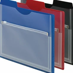 Smead® Polypropylene Project Organizers With Zip Pouches, 1/2" Expansion, Letter Size, Assorted Colors, Pack Of 3 Organizers