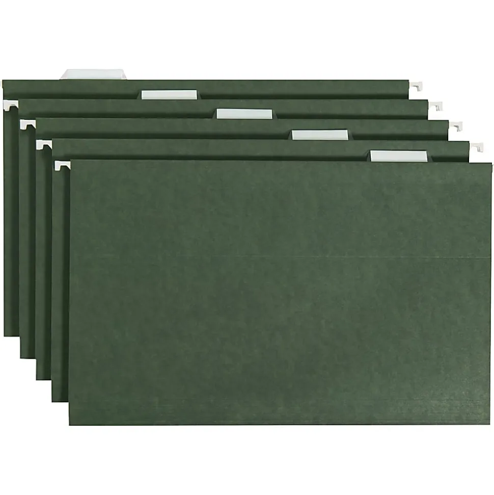 Smead® Premium-Quality Hanging Folders, 1/5 Cut, Legal Size, Standard Green, Pack Of 25