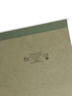 Smead® Premium-Quality Hanging Folders, 1/5-Cut Tabs, Letter Size, Standard Green, Pack Of 25 Folders