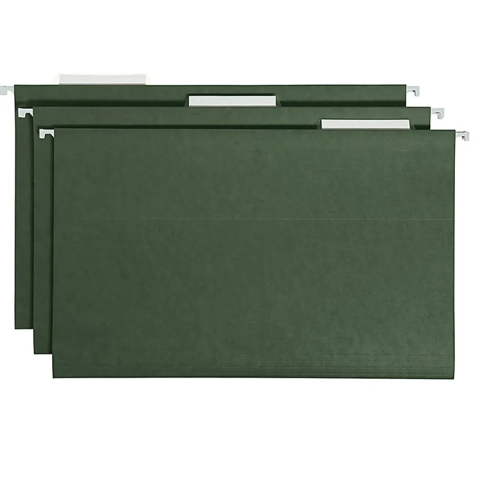 Smead® Premium-Quality Hanging Folders, 1/3 Cut, Legal Size, Standard Green, Pack Of 25