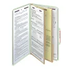Smead® Pressboard Classification Folder With SafeSHIELD Fastener, 2 Dividers, Legal Size, 100% Recycled, Gray/Green