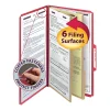 Smead® Pressboard Classification Folder, 2 Dividers, Legal Size, 50% Recycled, Bright Red