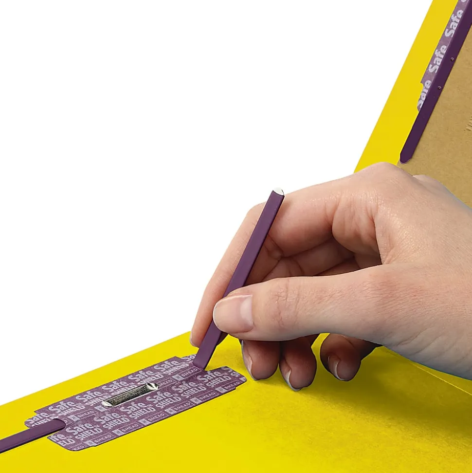 Smead® Pressboard Classification Folders, 2 Dividers, Letter Size, Yellow, Box Of 10