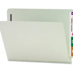 Smead® Pressboard End-Tab Folders With SafeSHIELD Fastener, Straight Cut, 1