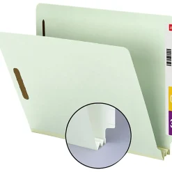 Smead® Pressboard End-Tab Folders With SafeSHIELD Fastener, Straight Cut, 2