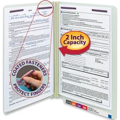 Smead® Pressboard End-Tab Folders With Fastener, Straight Cut, 2