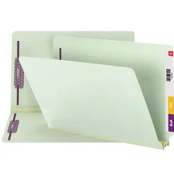 Smead® Pressboard End-Tab Folders With Fastener, Straight Cut, 2