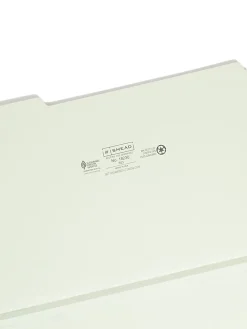 Smead® Pressboard Top-Tab Folders, 1/3 Cut, 14 3/4" x 9 1/2", Gray/Green, Pack Of 25