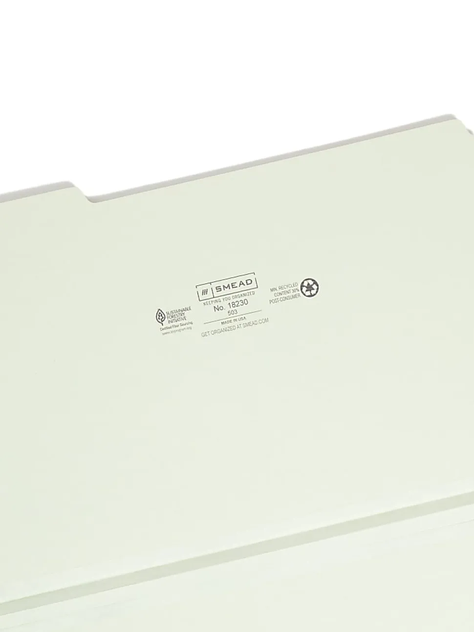Smead® Pressboard Top-Tab Folders, 1/3 Cut, 14 3/4" x 9 1/2", Gray/Green, Pack Of 25