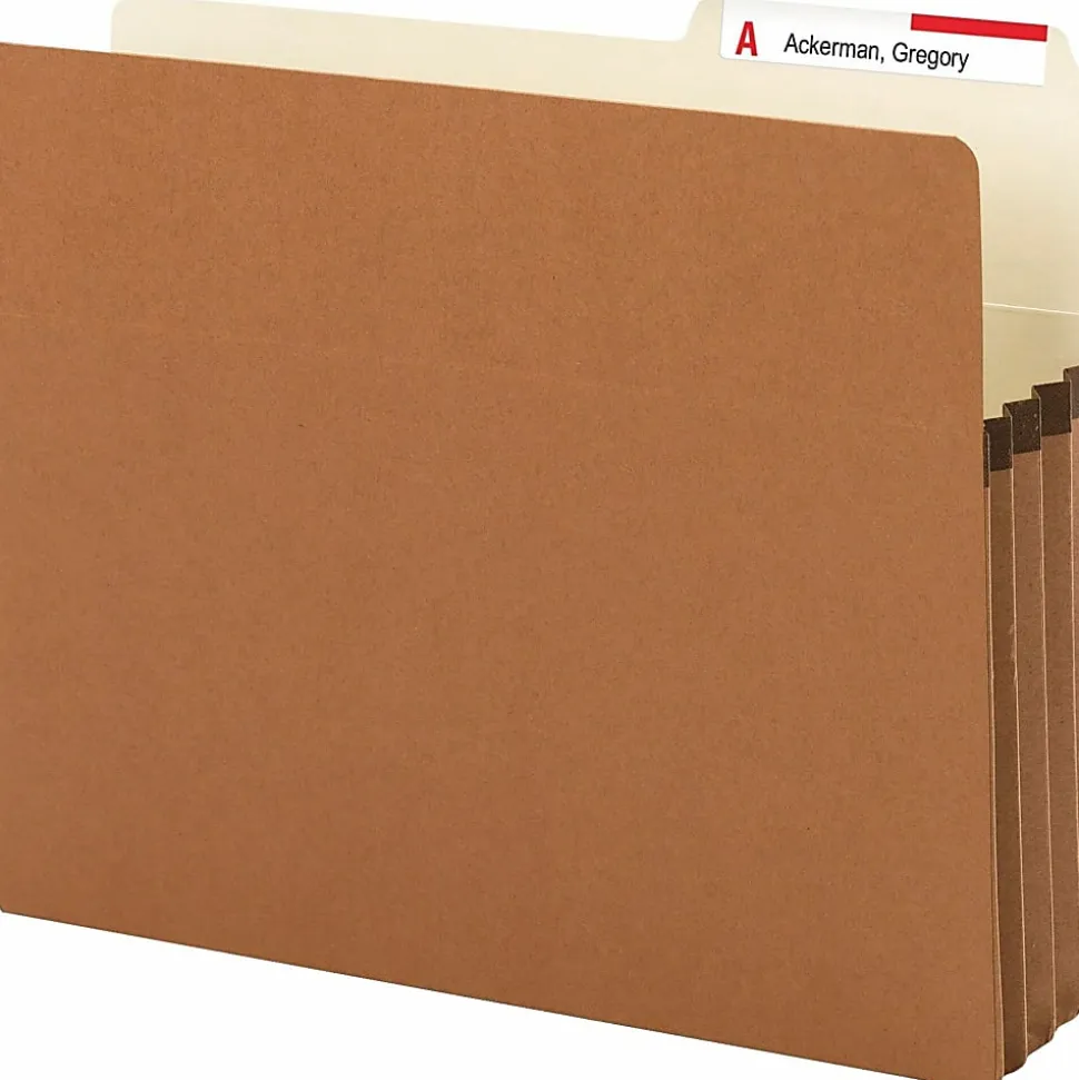 Smead® Redrope Easy-Access Top-Tab File Pockets, 10" x 11 3/4", Letter Size, 3 1/2" Expansion, 30% Recycled, Pack Of 25