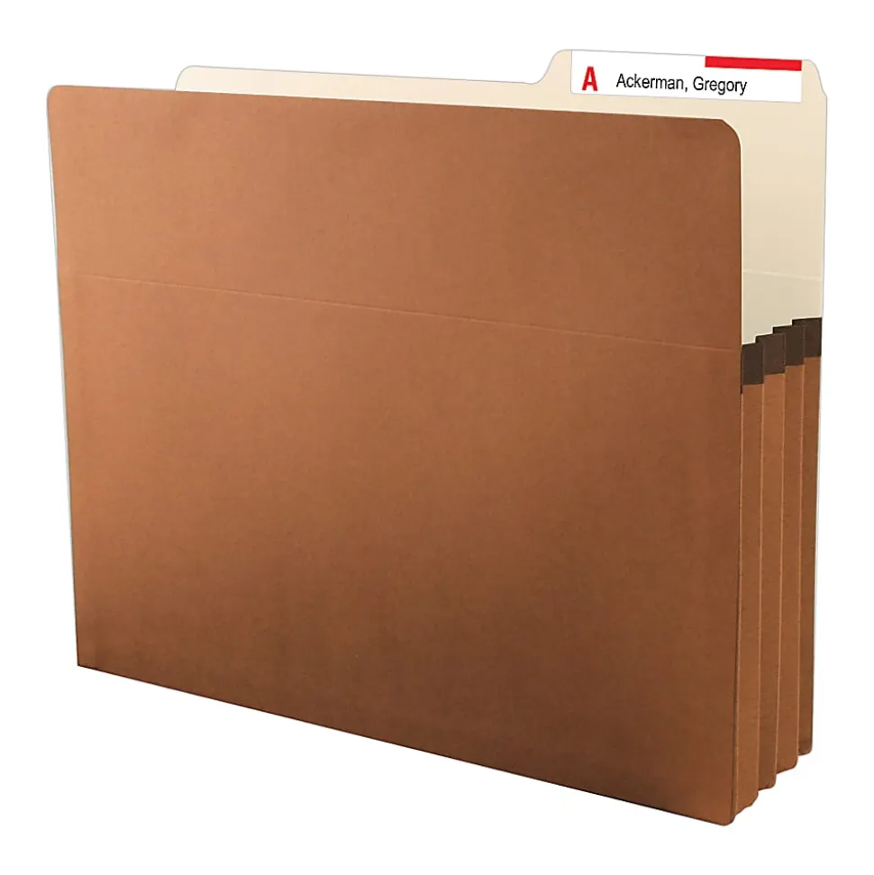 Smead® Redrope Easy-Access Top-Tab File Pockets, 10" x 11 3/4", Letter Size, 3 1/2" Expansion, 30% Recycled, Pack Of 25