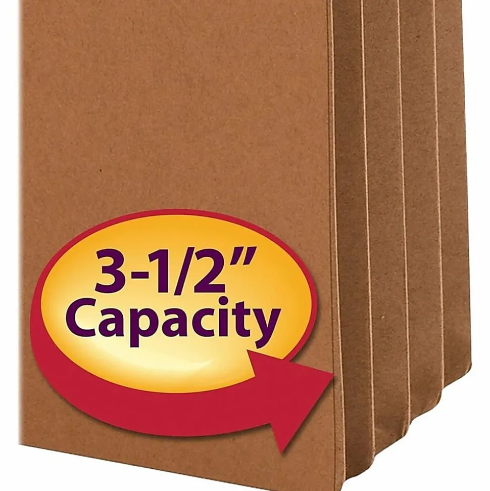 Smead® Redrope Easy-Access Top-Tab File Pockets, 10" x 11 3/4", Letter Size, 3 1/2" Expansion, 30% Recycled, Pack Of 25