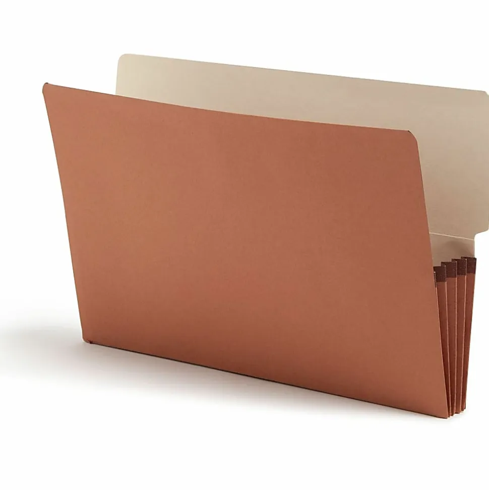Smead® Redrope End-Tab File Pockets, Legal Size, 3 1/2" Expansion, 30% Recycled, Redrope, Box Of 10