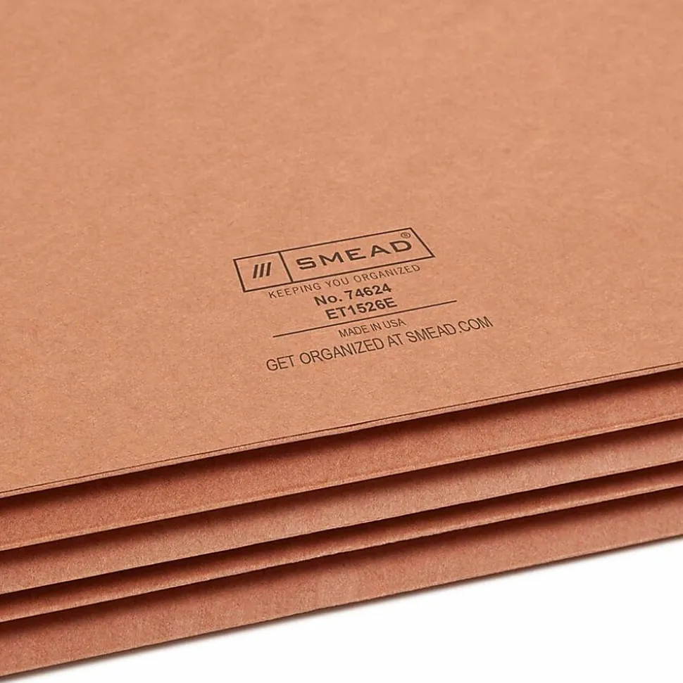 Smead® Redrope End-Tab File Pockets, Legal Size, 3 1/2" Expansion, 30% Recycled, Redrope, Box Of 10
