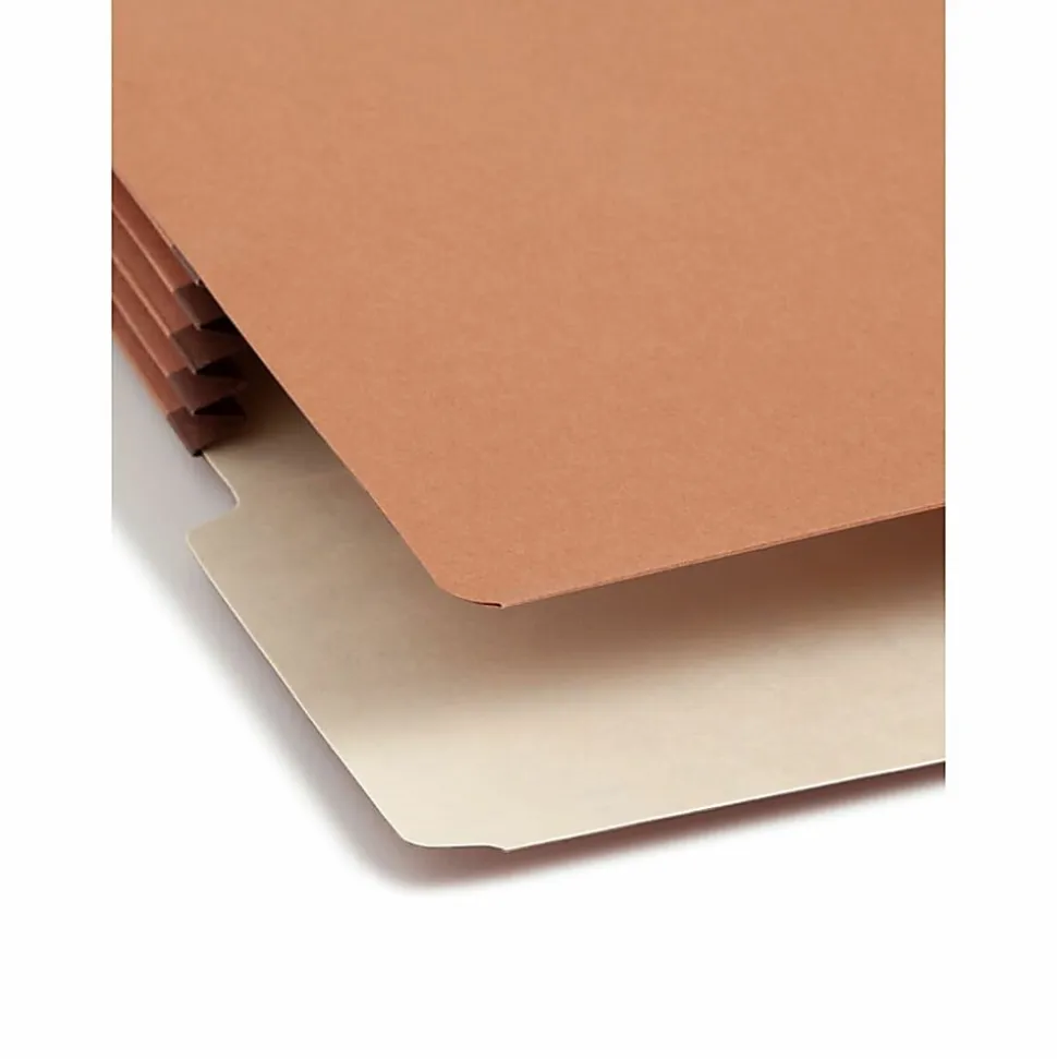 Smead® Redrope End-Tab File Pockets, Legal Size, 3 1/2" Expansion, 30% Recycled, Redrope, Box Of 10