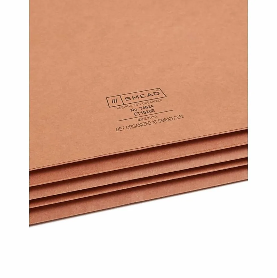 Smead® Redrope End-Tab File Pockets, Legal Size, 3 1/2" Expansion, 30% Recycled, Redrope, Box Of 10