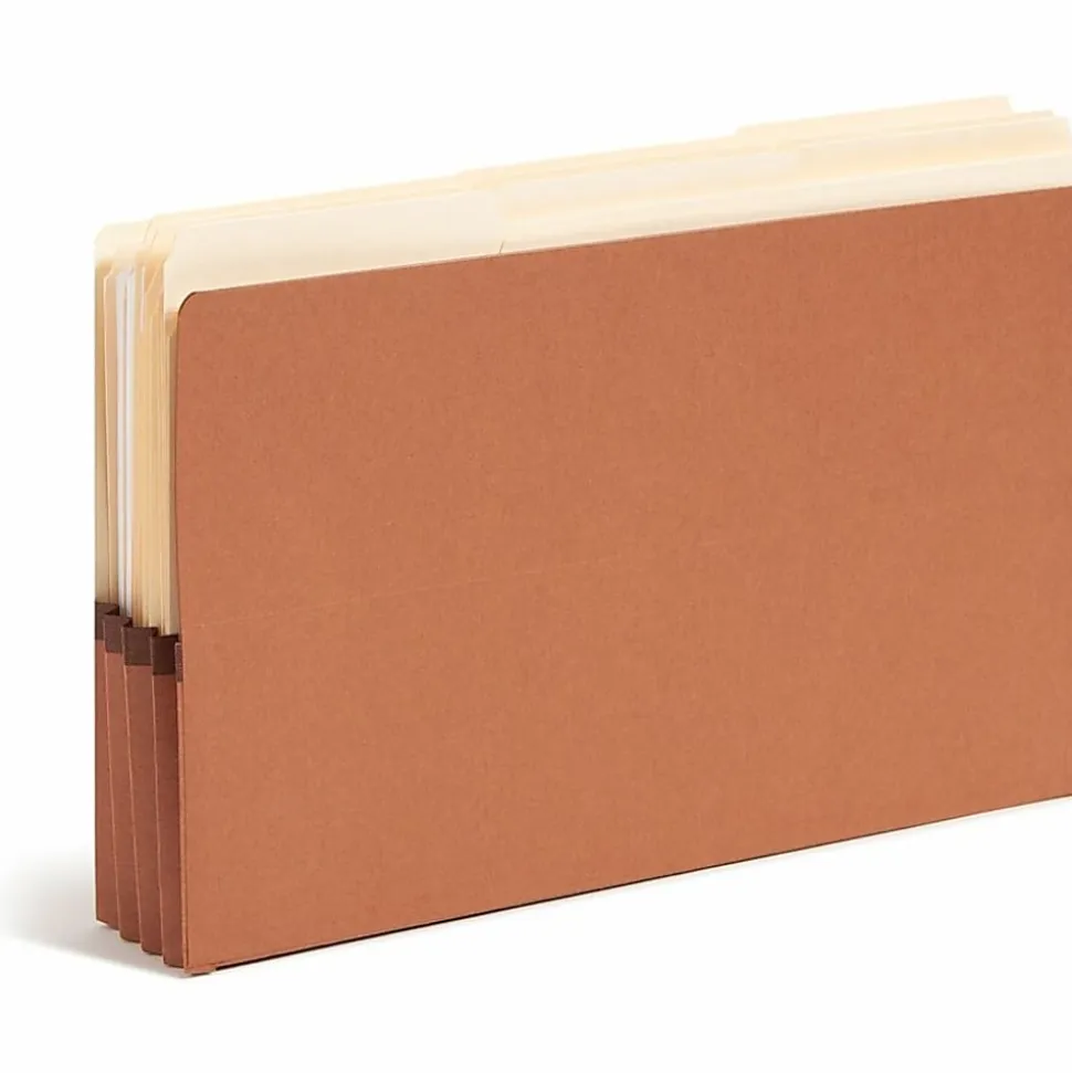 Smead® Redrope End-Tab File Pockets, Legal Size, 3 1/2" Expansion, 30% Recycled, Redrope, Box Of 10