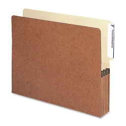 SmeadĀ® Redrope End-Tab File Pockets, Letter Size, 3 1/2" Expansion, 30% Recycled, Redrope, Box Of 10