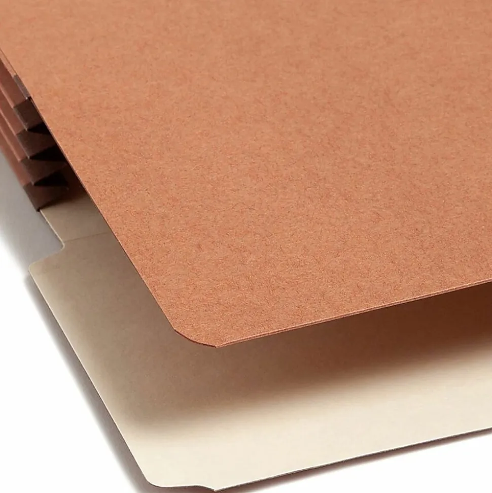 Smead® Redrope End-Tab File Pockets, Letter Size, 3 1/2" Expansion, 30% Recycled, Redrope, Box Of 10