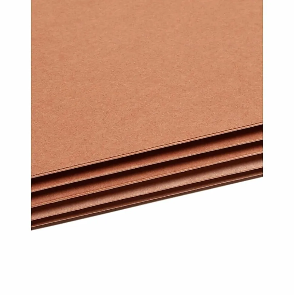 Smead® Redrope End-Tab File Pockets, Letter Size, 3 1/2" Expansion, 30% Recycled, Redrope, Box Of 10