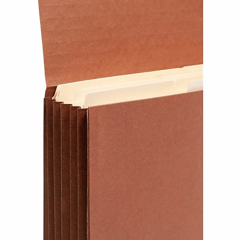Smead® Red Rope End-Tab Wallets, Legal Size, 5 1/4" Expansion, 30% Recycled, Redrope, Pack Of 10