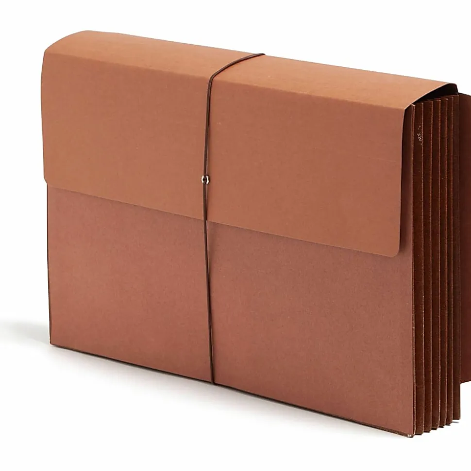 Smead® Red Rope End-Tab Wallets, Legal Size, 5 1/4" Expansion, 30% Recycled, Redrope, Pack Of 10