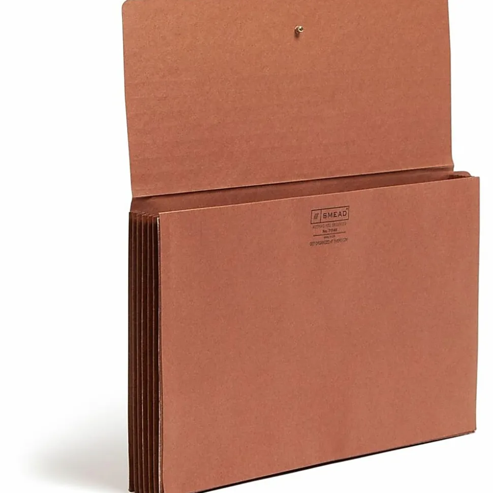 Smead® Red Rope End-Tab Wallets, Legal Size, 5 1/4" Expansion, 30% Recycled, Redrope, Pack Of 10