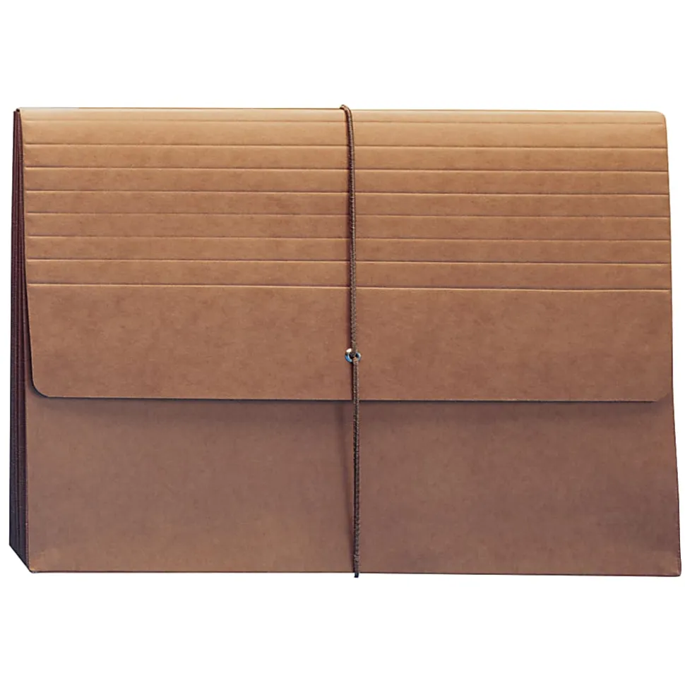 Smead® Redrope Expanding Wallets With Elastic, Legal Size, 5 1/4" Expansion, 30% Recycled, Redrope, Pack Of 10